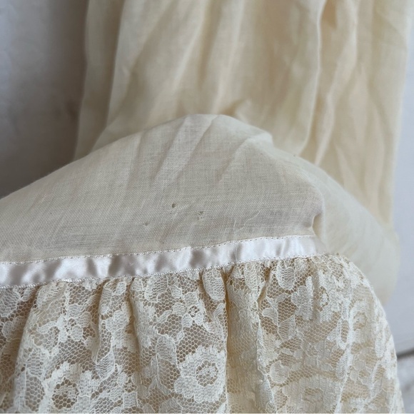 Vintage Boho Fairytale Prairie Ruffle Lace Sweetheart Neckline Maxi Dress - Picture 13 of 15